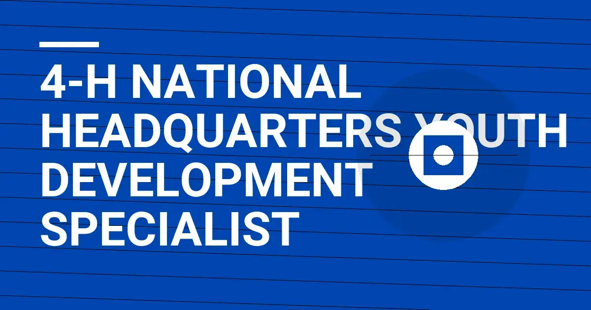 4-H National Headquarters Youth Development Specialist