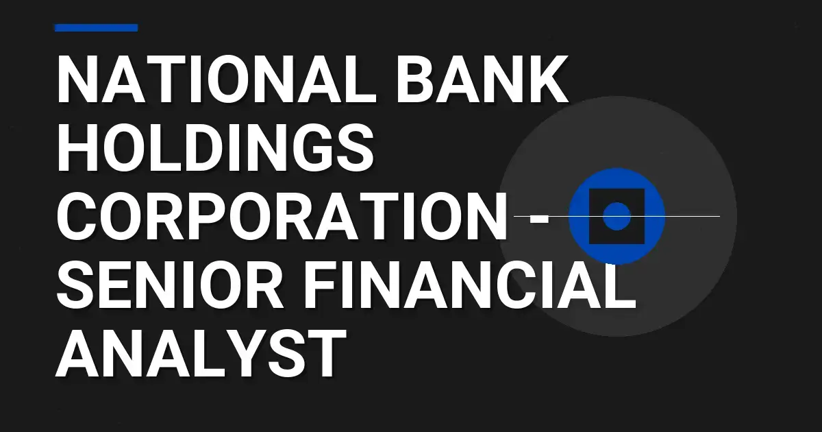 National Bank Holdings Corporation - Senior Financial Analyst